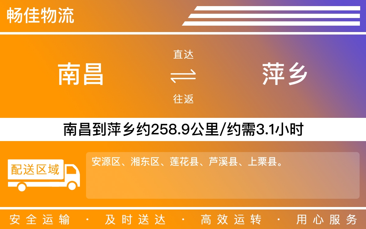 南昌到萍乡物流公司-南昌到萍乡物流专线公司-每天发车时效快