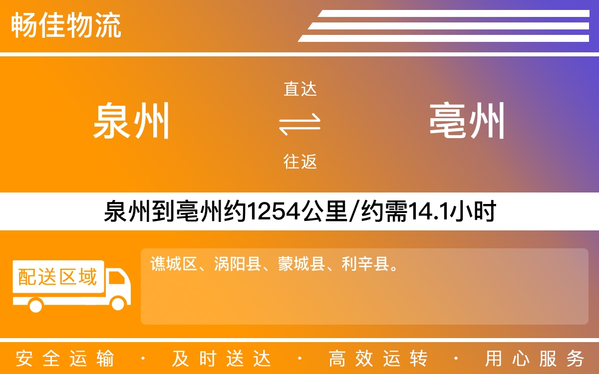 泉州到亳州物流专线_泉州到亳州物流公司_泉州到亳州货运