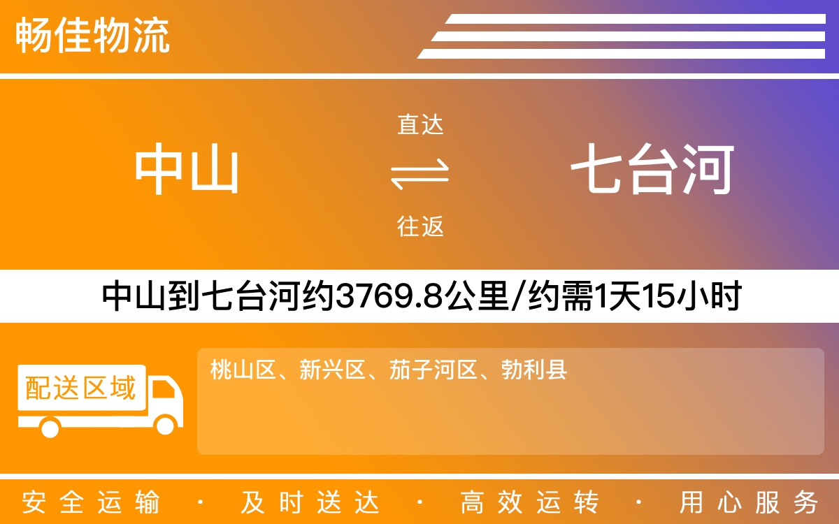 中山到七台河物流公司-中山到七台河物流专线公司-每天发车时效快