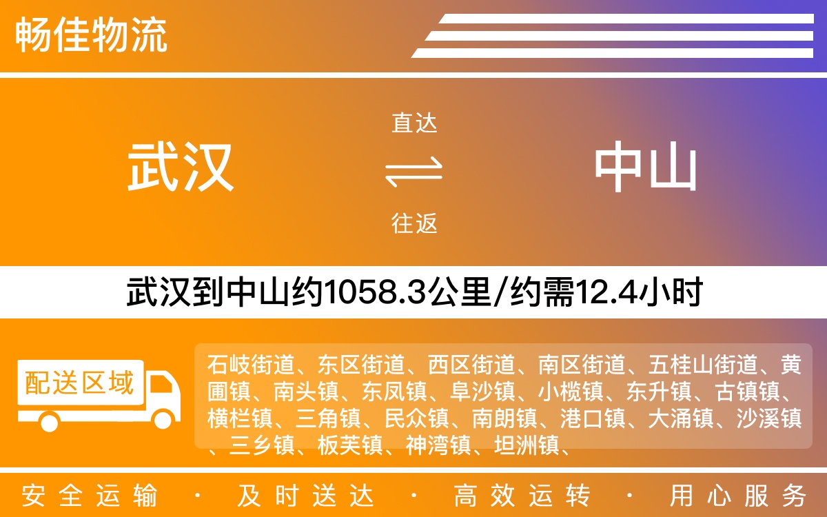 武汉到中山物流专线-武汉到中山物流公司-武汉物流到中山