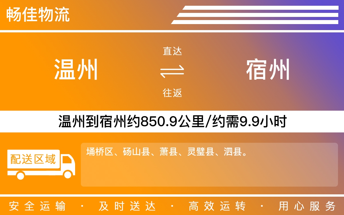 温州到宿州物流公司-温州到宿州货运专线-时效保障运输